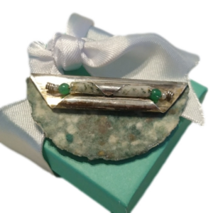 Vintage Signed Submarine Paperworks Mixed Media + Sterling Silver Beaded…